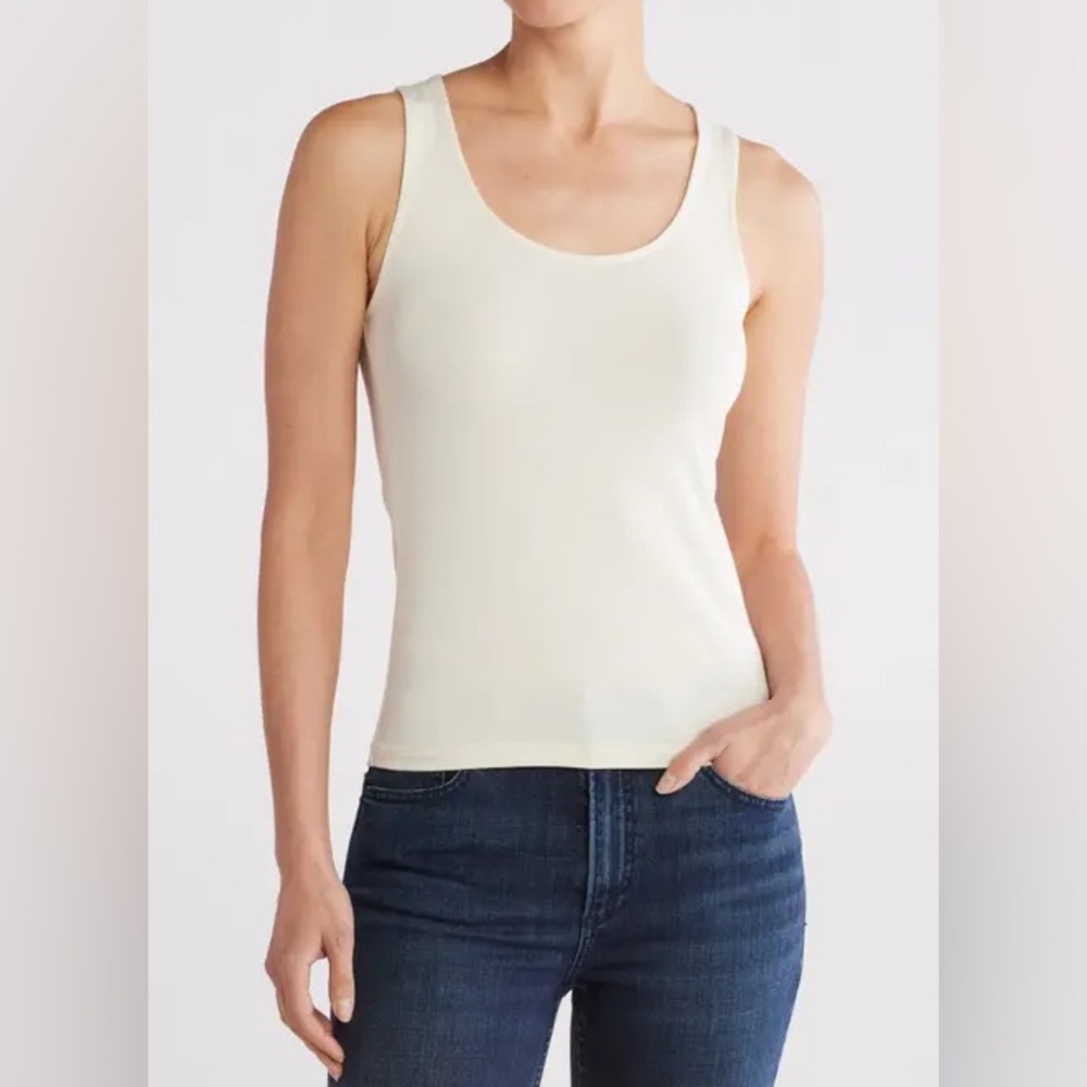 Rag & Bone Cream Fitted Ribbed Tank Top😍